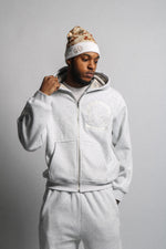 DBS Marble White Fall Essentials Zip-up Hoodie 1